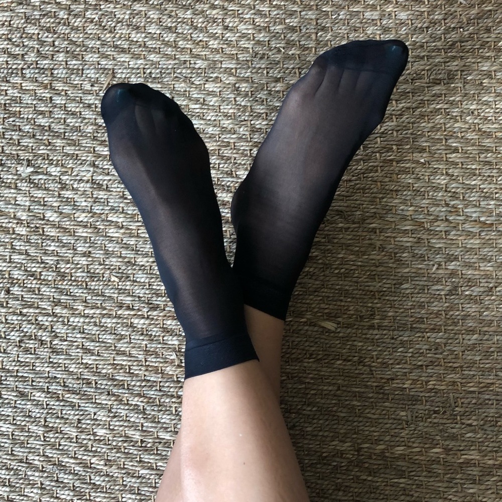 Brand new black nylon socks - nonslip bottom